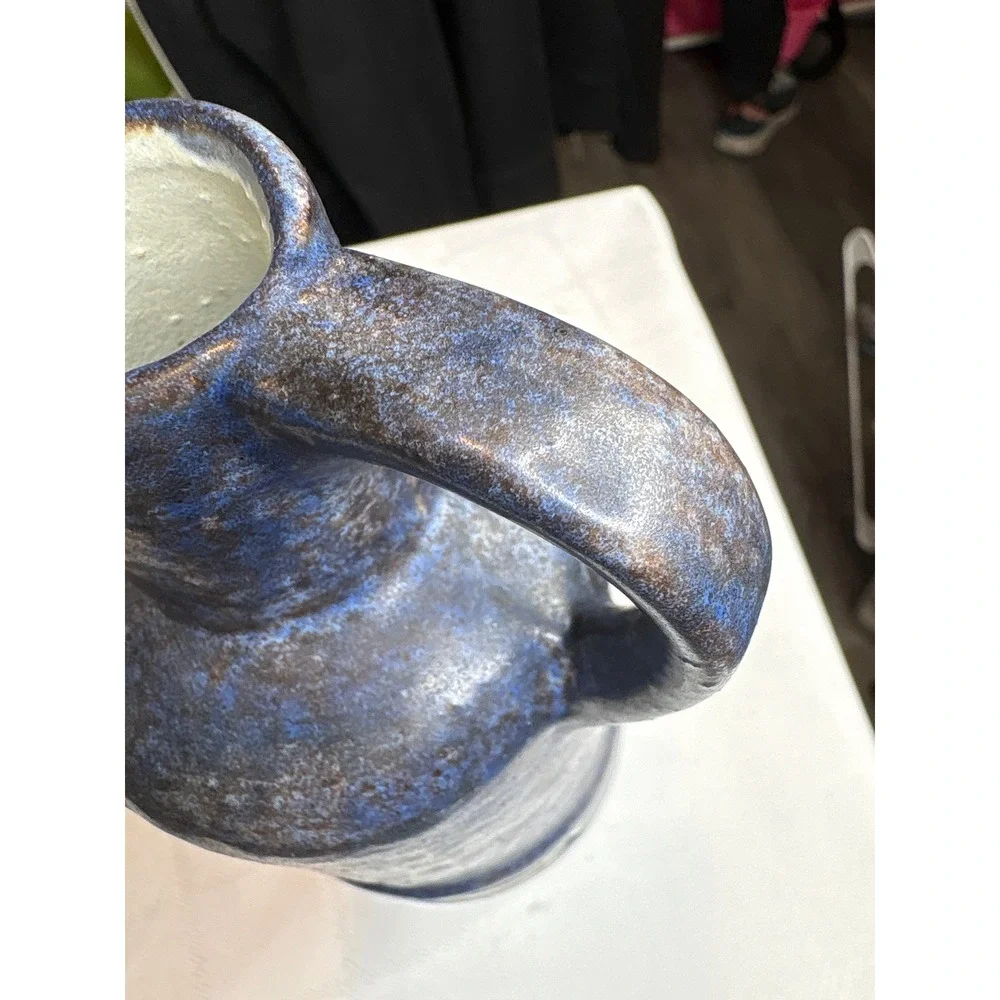 Vintage Steuler Keramik 1960's West German Blue Stoneware Pottery Jug Set MCM‎